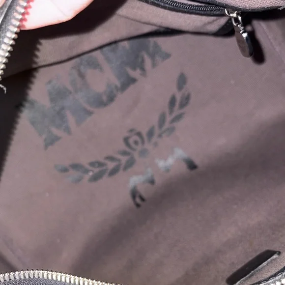 MCM Visetos Black Satchel with Pink and Teal Stripe - Picture 11 of 11